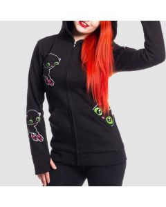 Cupcake Cult Black Cat Sweat à Capuche Zippé Noir-Jacket Tailor