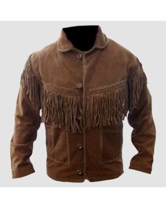 Veste en Cuir Suédé de Haute Qualité à Franges Western Cowboy Pour Hommes | Jacket Tailor