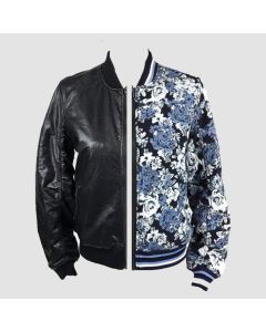 Blank NYC Varsity Bomber Jacket Réversible en Simili Cuir Pour Femme-Jacket Tailor