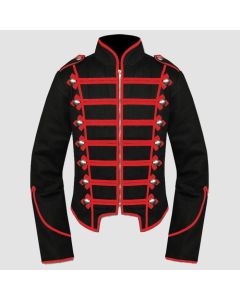 Veste Militaire Homme Veste de Batteur Militaire Noir Rouge - Jacket Tailor