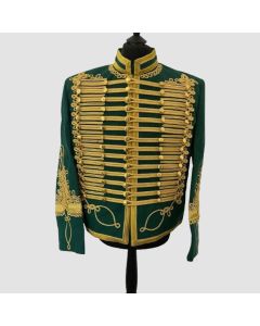 Uniforme de Hussard Napoléonien, Veste Tressée en or de Style Militaire-Jacket Tailor