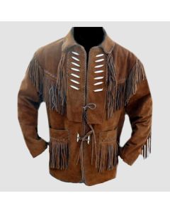 Veste en Cuir de Cowboy de Couleur Marron Traditionnelle | Jacket Tailor