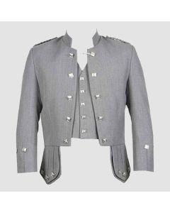 Veste Grise Avec Gilet Prince Charlie-Jacket Tailor