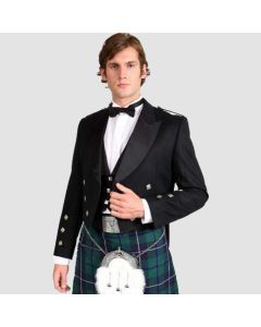 Veste Prince Charlie, 100% Laine Barathea Noire-Jacket Tailor