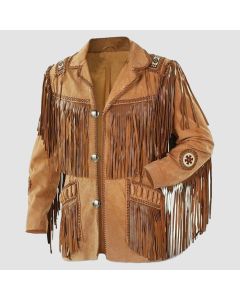 Veste en Cuir Suédé Pour Hommes Avec Franges Connue Pour Le Style Occidental Des Cowboys | Jacket Tailor