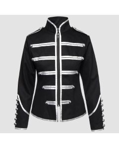 Veste Zippée Noire Banned Military Drummer Parade Jacket - Jacket Tailor