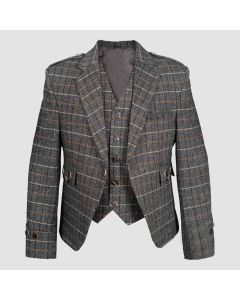 Veste Argyll Marron en Laine Tweed Avec Gilet-jacket Tailor