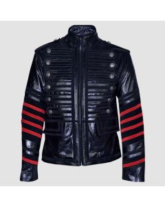 Nouveau Manteau Classique Militaire Rock Parade Veste en Cuir véritable Glacé- Jacket Tailor