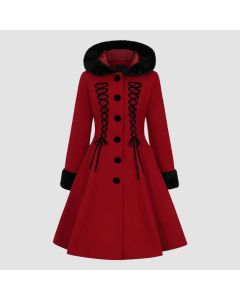 Manteau Amaya Manteaux Rouge-Noir Par Hell Bunny-Jacket Tailor