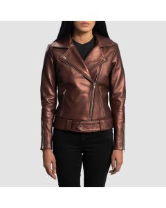 Veste Motard en Cuir Marron Romy | Jacket Tailor