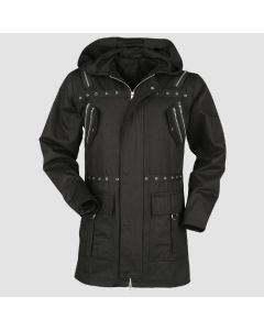 Manteau Avec Détails Zippés Manteau Court Noir Par Gothicana-Jacket Tailor