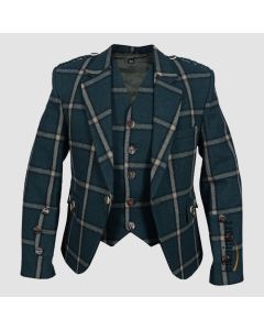Veste Argyll Verte en Pure Laine Avec Gilet-jacket Tailor