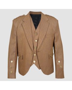 Veste Argyll Avec Gilet Gilet Laine Serge Marron-jacket Tailor