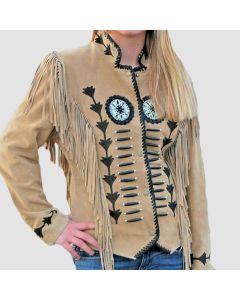 Veste en Cuir Occidentale de Cowboy Traditionnelle Faite à la Main Pour Femmes | Jacket Tailor