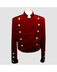Veste Kilt Montrose en Velours Rouge-Jacket Tailor