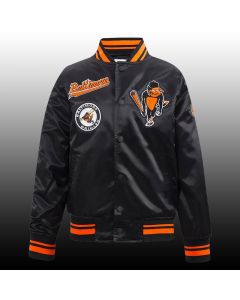Baltimore Orioles Big Boys Retro Rib Satin Varsity Jacket- Jacket Tailor