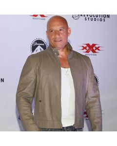 VIN Diesel Blouson en Cuir Vert Olive-Jacket Tailor