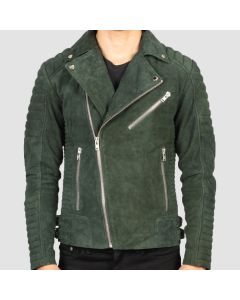 Veste Motard en Daim Vert Armand  | Jacket Tailor
