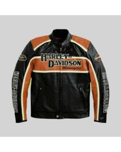 Veste en Cuir de Moto de Style Classique Harley Davidson  | Jacket Tailor
