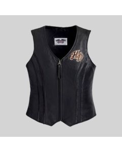 Harley Davidson Gilet en Cuir Pour Femme Avec Broderie - JACKET TAILOR