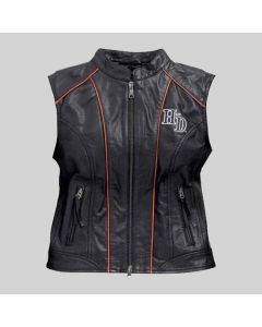 Harley Davidson Gilet en Cuir à Fermeture éClair Pour Femme | Jacket Tailor
