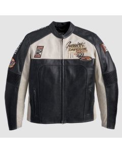 Veste en cuir perforé classique Harley Davidson pour hommes | Jacket Tailor