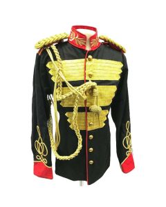 Veste Hussar Tressée en or Militaire Pour Hommes Steampunk - Jacket Tailor;