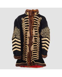 Jimi Hendrix Costume Homme Veste Fourrure Noire - Jacket Tailor