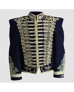 Veste en Laine Bleu Marine Moyenne Steampunk Militaire | Jacket Tailor