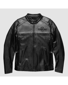 Veste en cuir Harley Davidson de couleur noire Votary pour moto | Jacket Tailor