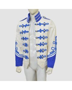 Nouveau Uniforme Pour Femme Blanc Cassé Bleu Royal Tresse Veste Hussar-Jacket Tailor