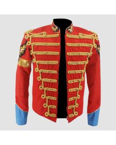 Rare Mj Michael Jackson Veste Militaire Rétro Rouge Angleterre - Jacket Tailor