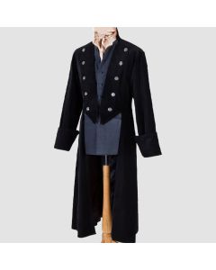 Manteau en Laine Gothique Militaire Noir Admiral Pour Hommes- Jacket Tailor

