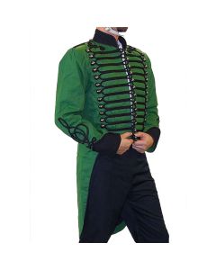 Veste Militaire en Laine Tressée Verte ET Noire Drummer Fashion  | Jacket Tailor
