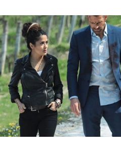 Veste en Cuir du Garde du Corps de la Femme du Tueur à Gages Salma Hayek-Jacket Tailor