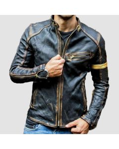 Veste en Cuir de Motard Vintage Cafe Racer 2022 | Jacket Tailor