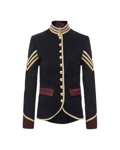 Veste Militaire en Coton Noir Pour Femme, Officier de Marine- Jacket Tailor