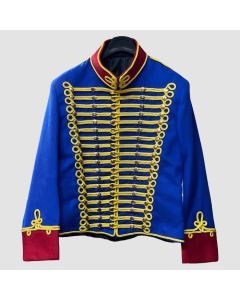 Veste Royal Blue Hussars Uniforme Écossais Napoléonien- Jacket Tailor