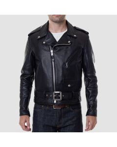 Veste de Moto en Cuir Noir Pour Hommes | Jacket Tailor