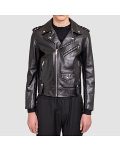Veste en Cuir de Motard Noir Anthracite Pour Homme | Jacket Tailor