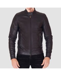 Veste en Cuir Style Motard Noir Pour Homme | Jacket Tailor