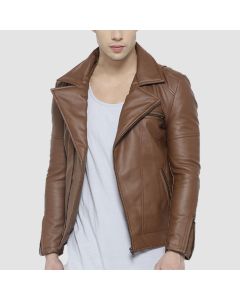 Veste en Cuir Marron Chic de Style Motard Pour Hommes | Jacket Tailor