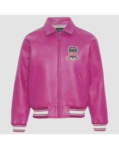 Veste Icon éDition Avirex USA en Couleur Rose Baie Veste Bombardier Pour Homme Veste en Cuir Originale-Jacket Tailor