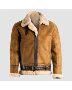 Veste Aviateur B3 Shearling Marron Pour Homme  | Jacket Tailor

