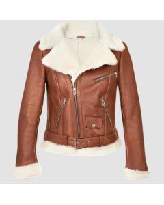 Veste Aviateur en Peau de Mouton Marron | Jacket Tailor