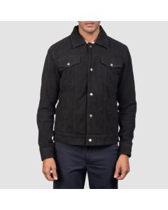 Veste camionneur en daim noir Stallon | Jacket Tailor