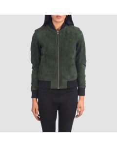 Blouson Aviateur en Daim Vert Bliss  | Jacket Tailor
