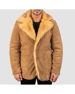 Manteau en Cuir Suédé Beige Furlong | Jacket Tailor