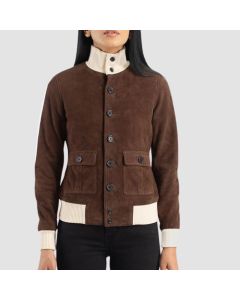 Veste en Cuir Bomber en Daim Moka-Jacket Tailor