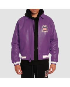Veste en Cuir Avirex Icon Violet Foncé-Jacket Tailor